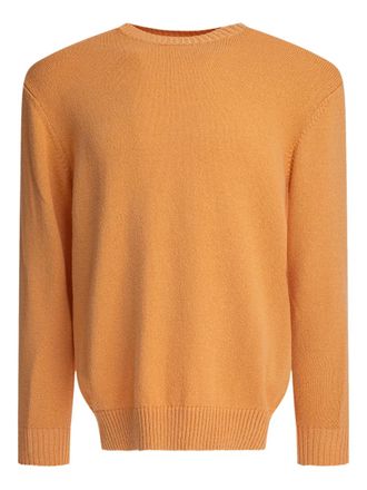 Beams Plus round-neck cotton sweater - men - Linen/Flax/Cotton/Polyester - L - Orange
