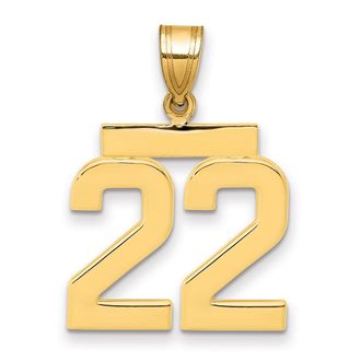 Diamond2Deal 14k Yellow Gold Medium Polished Number Charm Pendant