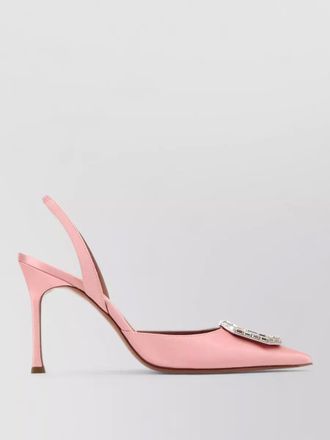 Amina Muaddi satin slingback sandals
