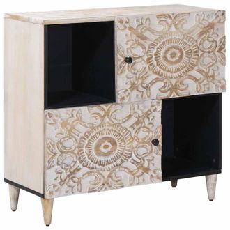vidaXL Aparador Con Puerta 80 X 33,5 X 75 Cm Madera De Mango Maciza Vidaxl