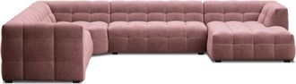 BLOOMINGLOFT Grosses Panorama Ecksofa Vesta mit Samtbezug Rosa