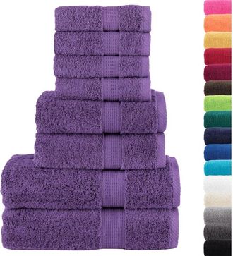 vidaXL Juego De Toallas Premium Solund 8 Unidades Morado 600 Gsm Vidaxl