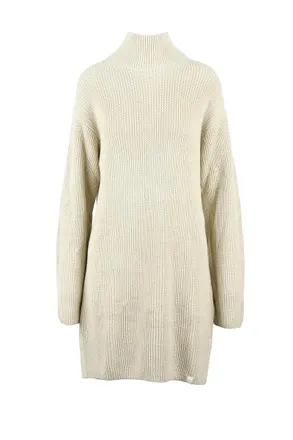Calvin Klein White Ribbed Turtleneck Dress