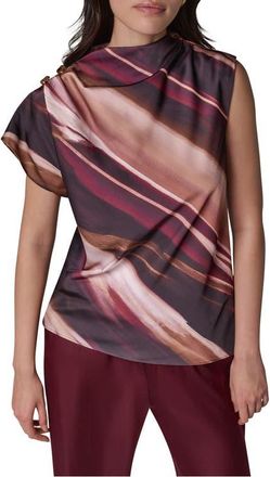 DKNY Printed High Neck Sleeveless Top in Black Cherry at Nordstrom, Size X-Small