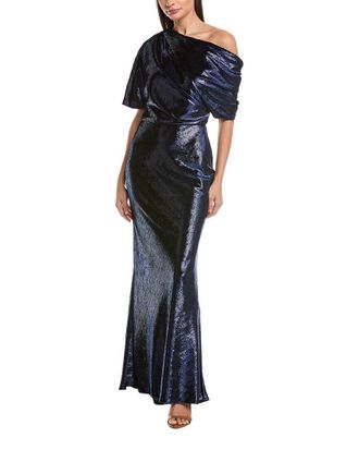 Amsale One-Shoulder Velvet Gown