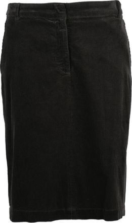 Aspesi Grey Cotton Corduroy Midi Skirt