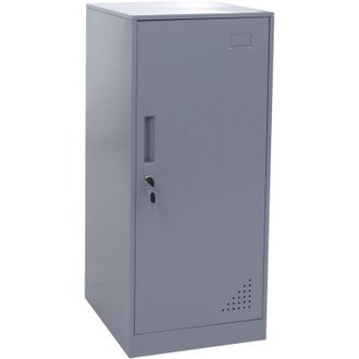Hhg Armadietto HHG-503, con serratura, armadio ufficio faldoni documenti, con appendiabiti, 90x38x45cm, acciaio, grigio