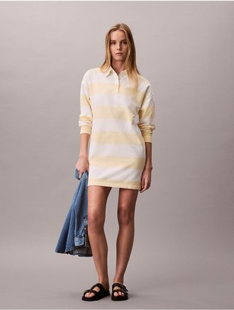 Calvin Klein Jeans Calvin Klein Womens Varsity Stripe Mini Polo Dress - Multi - XL
