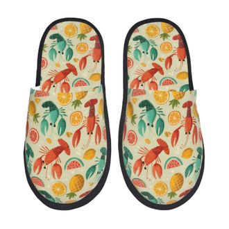 Generic Cartoon Lobster (2) Unisex House Slippers Soft Slippers Warm Shoes For Indoor Outdoor Winter M