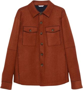 Manuel Ritz 28 Cappotto Lana Microfantasia - Heren - Zomerjassen - Bruin - XL - Wol - Jassen