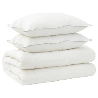 vidaXL Set Di Piumone E Cuscini 3 Pz 135 X 220 Cm 4 Stagioni 300 Gsm Vidaxl