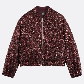 La Redoute Collections Kort jasje met pailletten, oversized snit, wijd