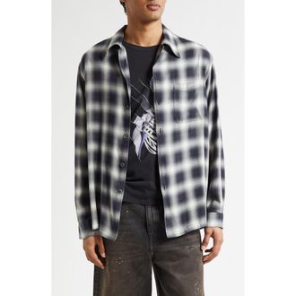 Our Legacy Every Check Button-Up Shirt in Reno Cowboy Viscose at Nordstrom, Size 42 Us