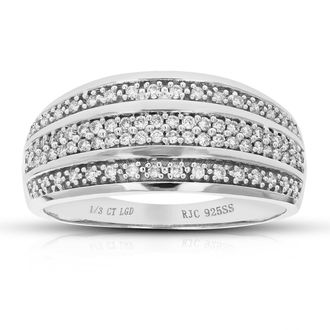 Vir Jewels 1/3 cttw Lab Grown Diamond Wedding Band in Sterling Silver For Women