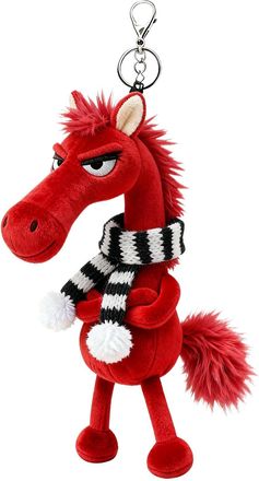 Generic Plush Horse Keyring, 2026 Year Of The Horse Keychain Cute Plush, 20cm Bag Charm, Chinese New Year Giftideas, For Women Men Family Teens Son Daughter G