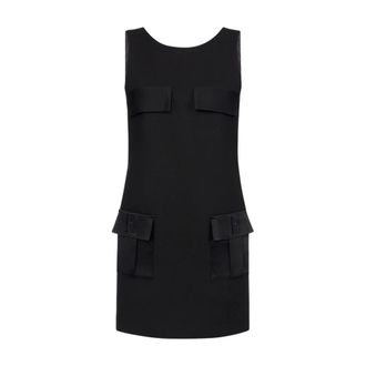 Elisabetta Franchi Short Dresses, female, Black, Size: S Boxy Cr&ecirc;pe Mini Dress