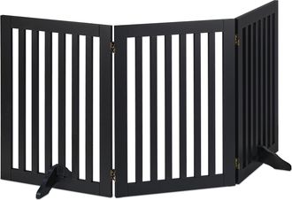 Relaxdays Relaxdays - Barrera Seguridad Perros, Valla Protectora Plegable, 70 X 154 Cm, Cerca Cachorro Y Mascotas, Con Patas, Negro