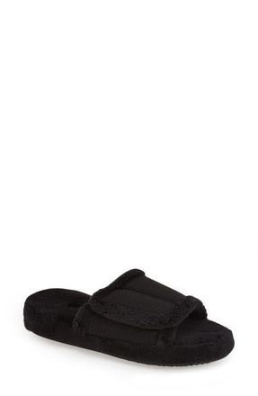Acorn Waffle Spa Slide Slipper in Black at Nordstrom, Size X-Large