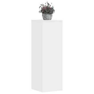 Berkfield Home Plant Stands 2 pcs White 33x33x100 cm Engineered Wood | Size: 33 x 33 x 100 cm