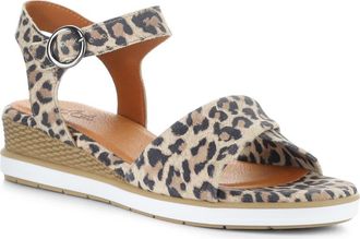 Bos. & Co. Avon Platform Wedge Sandal in Tan/Leopard at Nordstrom, Size 10-10.5Us