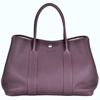 Herm&egrave;s Cassis Purple Negonda Leather Tote Bag (Pre-Owned)