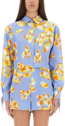 Moschino Cropped Shirt Beach Umbrellas-Donna