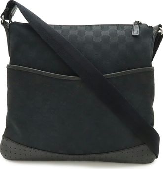 Gucci Black Gg Canvas Handbag Shoulder Bag (Pre-Owned)
