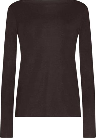 Wolford Pure Top Lange Mouwen - Dames - Longsleeves - Bruin - L - Wol - Tops