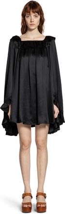 Chloé Pleated Mini Dress in Silk Satin