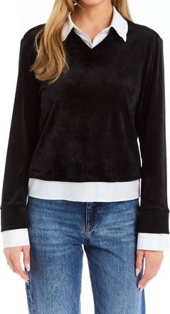 Drew Biana Twofer Sweatshirt In Evergreen