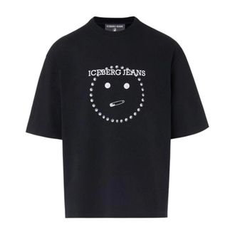 Iceberg Tops, Heren, Zwart, L, T-shirt met korte mouwen