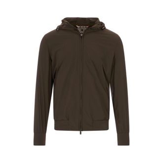 Kired Light Jackets, male, Brown, Size: 3XL Zip-up Hooded Jacket