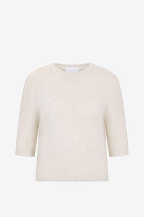 Molli Oberteil aus geb&uuml;rsteter Wolle mit Ellbogen&auml;rmeln Boat