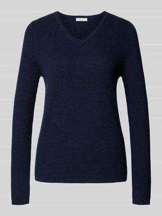 Christian Berg Strickpullover mit V-Ausschnitt in Dunkelblau, Gr&ouml;&szlig;e L