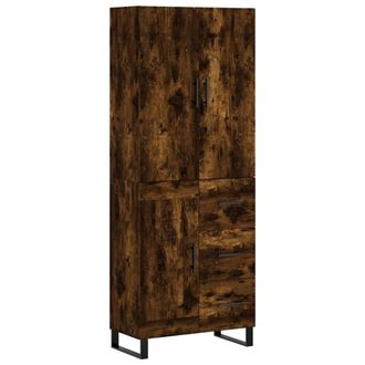 Berkfield Home Highboard Smoked Oak 69.5x34x180 cm Engineered Wood in Brown