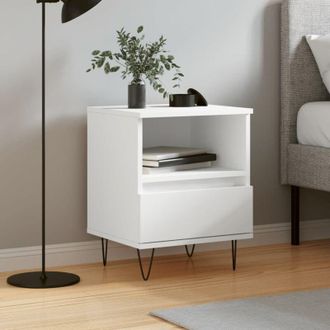 vidaXL Vidaxl - Mesita De Noche Madera Contrachapada Blanco 40x35x50 Cm