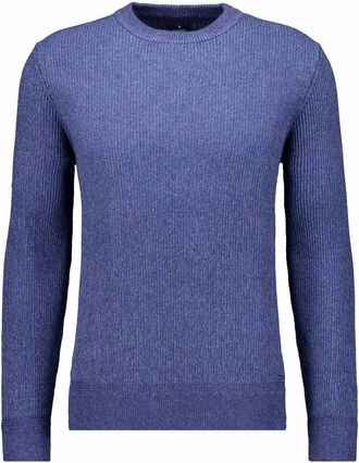 Ragman Rundhalspullover RAGMAN, Herren, Gr. 52, blau (marineblau), 95% Baumwolle 5% Kaschmir, ohne Ausschnitt, Pullover Rundhalspullover