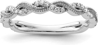 Diamond2Deal 14k White Gold Lab Grown Diamond Wedding Band Ring 0.16Ct Clarity- VS Color- G-H