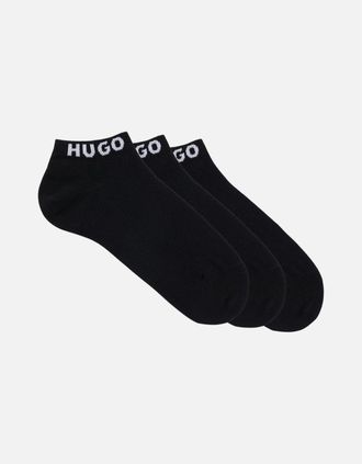 HUGO BOSS Womens 3-Pack Classic Logo Womens Trainer Socks, Black - Size: 6/6.5/7/7.5/8/8.5/9