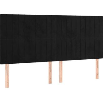 vidaXL Cabecero Con Luces Led Terciopelo Negro 180x5x118/128 Cm Vidaxl