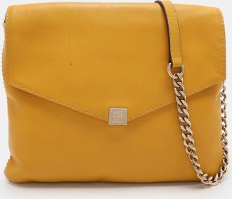 Carolina Herrera Yellow Leather Flap Shoulder Bag