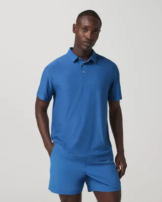 Vuori Clothing Strato Tech Polo | Court Blue Heather | XS, Size Extra Small