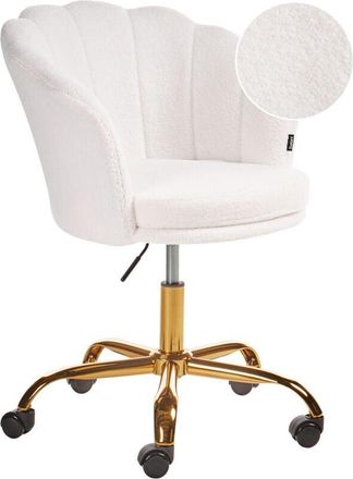 Beliani Beliani - Elegant Swivel Office Chair Adjustable Height Boucle White Monticello ii