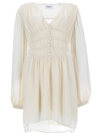 Isabel Marant Loriena Gathered Ruched Viscose Dress