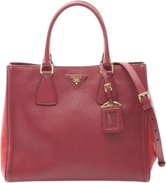 Prada Pre-owned Tote Bags, female, Red, Size: ONE SIZE Pre-owned Saffiano Handbag