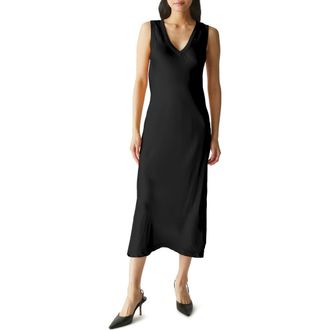 Michael Stars Randi Sleeveless V-Neck Midi Dress in Black at Nordstrom, Size X-Small