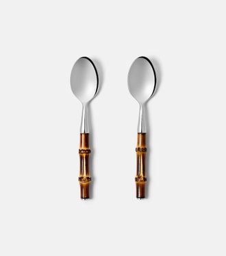 Gucci Set di 2 cucchiai Bamboo in acciaio inossidabile