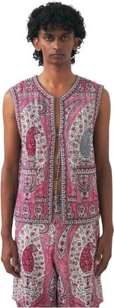 Antik Batik Jassen, Heren, Veelkleurig, M, Katoen, Bedrukte Gilet