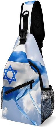 Generic Peace For Israelian Unisex Shoulder Bags Casual Crossbody Chest Bag Sling Backpack for Hiking Cycling Travel
