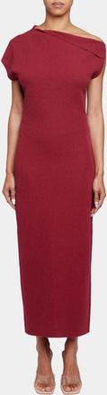 Santorelli IMOGEN Off-Shoulder Bodycon Midi Knit Cotton Dress in Cherry Cola at Nordstrom, Size Small